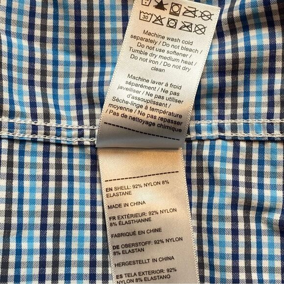 Untuckit Long Sleeve Button Down Breganze Blue White Plaid Shirt Size Large - Picture 5 of 9